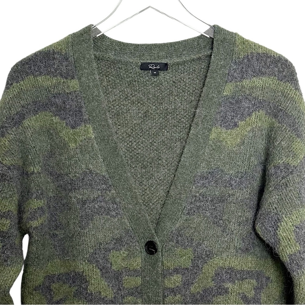 Rails Runi Green Camo Alpaca Wool Blend Cardigan … - image 3
